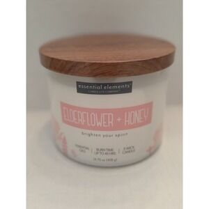 Essential Elements Elderflower and Honey Candle 3 Wick